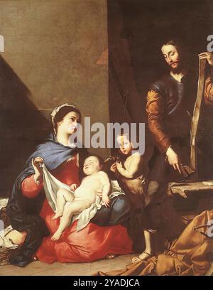 RIBERA, Jusepe de (* 1591, Játiva, d. 1652, Neapel) die Heilige Familie 1639 Öl auf Leinwand, 253 x 196 cm Museo de Santa Cruz, Toledo --- Schlüsselwörter: ----------------- Autor: RIBERA, Jusepe de Titel: Die Heilige Familie Zeitlinie: 1601-1650 Schule: Spanisch Form: Malerei Typ: Religiös Stockfoto