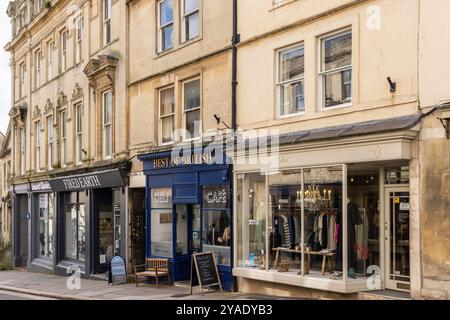 Geschäfte in Broad Street City of Bath, Somerset, England, Großbritannien Stockfoto