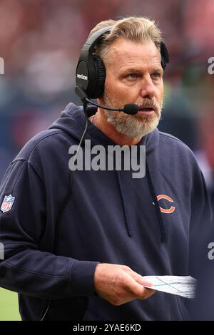 Tottenham Hotspur Stadium, London, Großbritannien. Oktober 2024. NFL UK Football, Jacksonville Jaguars gegen Chicago Bears; Chicago Bears Head Coach Matt Eberflus Uhren spielen Credit: Action Plus Sports/Alamy Live News Stockfoto
