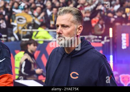 Matt Eberflus Head Coach der Chicago Bears vor dem 6. Woche Match Chicago Bears gegen Jacksonville Jaguars im Tottenham Hotspur Stadium, London, Großbritannien, 13. Oktober 2024 (Foto: Craig Thomas/News Images) Stockfoto
