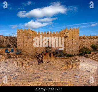 Das Damaskus-Tor in Jerusalem. Israel Stockfoto