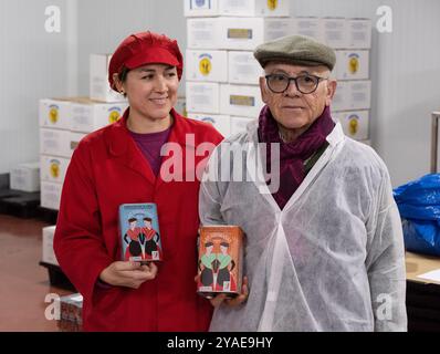 Herstellung von geräuchertem Paprika in Las Hermanas Pimenton in Cuacos de Yuste, Caceres, Extremadura, Spanien, Europa Stockfoto