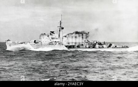 Ein Zerstörer der Royal Navy Hunt-Klasse während des Zweiten Weltkriegs um 1942. Stockfoto
