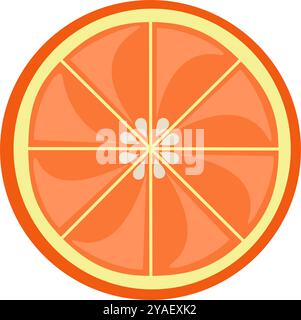 Abbildung: Orangenfruchtscheiben. Flache Vektordarstellung von orangefarbenen Schichten Stock Vektor