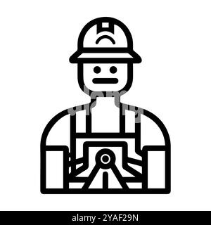 Symbol des Mähdreschers oder Symbol für moderne Linie. Vektorgrafik und Ikonendesign mit auffälligen Konturen. Schwarz-weiß Pixel Perfect minimalistisches Symbol isol Stock Vektor