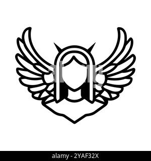 erzengel-Symbol oder modernes Liniensymbol. Vektorgrafik und Ikonendesign mit auffälligen Konturen. Schwarz-weiß Pixel Perfect minimalistisches Symbol isoliert wh Stock Vektor