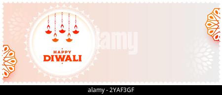 Schönes Shubh diwali Wishes Banner mit hängendem Diya Design Stock Vektor