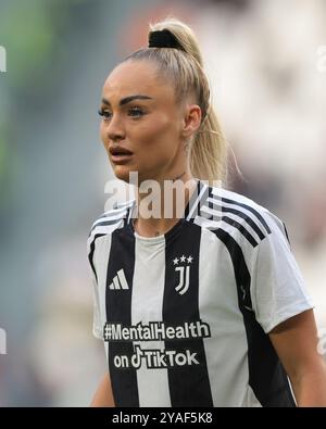 Turin, Italien. Oktober 2024. Alisha Lehmann von Juventus während des Serie A Femminile Matches im Allianz Stadium in Turin. Der Bildnachweis sollte lauten: Jonathan Moscrop/Sportimage Credit: Sportimage Ltd/Alamy Live News Stockfoto