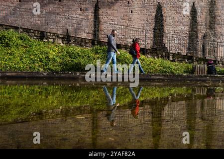 Heidelberg, Baden, Deutschland. Oktober 2024. Ein paar Spaziergänge durch die Gärten des Heidelberger Schlosses in Deutschland. (Kreditbild: © Matias Basualdo/ZUMA Press Wire) NUR REDAKTIONELLE VERWENDUNG! Nicht für kommerzielle ZWECKE! Stockfoto