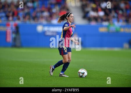 Barcelona, Esp. Oktober 2024. FC BARCELONA GEGEN RCD ESPANYOL. 13. Oktober 2024 während des Spiels zwischen dem FC Barcelona und dem RCD Espanyol, das der La Liga F entspricht, im Johan Cruyff Stadium in Barcelona, Spanien, am 13. Oktober 2024. Quelle: Rosdemora/Alamy Live News Stockfoto