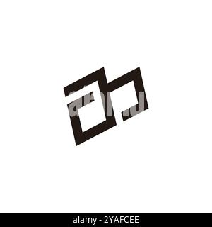 Letter am mA einfache geometrische Linie Logo-Vektor Stock Vektor