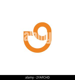 Mit dem Buchstaben r9 wird ein einfacher geometrischer Logo-Vektor gedreht Stock Vektor