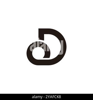 Buchstaben COD drehen Kreise geometrischer Logo-Vektor Stock Vektor