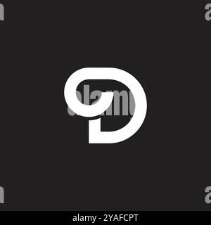 Buchstaben d Schafhorn abstrakte geometrische Logo-Vektor Stock Vektor