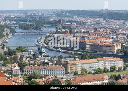 Prag, Tschechische Republik, 08 01 2020 Panoramablick über die Stadt, Europa Stockfoto