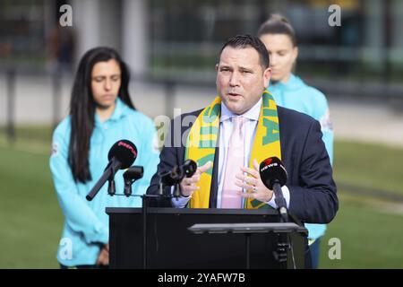 MELBOURNE, AUSTRALIEN, 3. JULI: James Johnson, CEO von Football Australia bei der offiziellen Eröffnung der australischen Matildas-Trainingsanlage und der FIFA Stockfoto