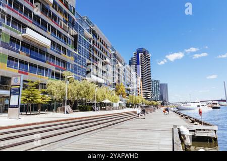 MELBOURNE, AUSTRALIEN, 31. OKTOBER 2021: Allgemeine Stadtansichten in den Docklands von Melbourne, Victoria, Australien, Ozeanien Stockfoto