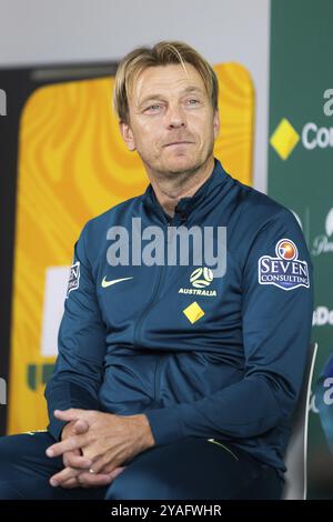 MELBOURNE, AUSTRALIEN, 3. JULI: Matildas Trainer Tony Gustavsson bei der offiziellen Eröffnung der australischen Matildas Trainingseinrichtung und FIFA 2023 Wome Stockfoto