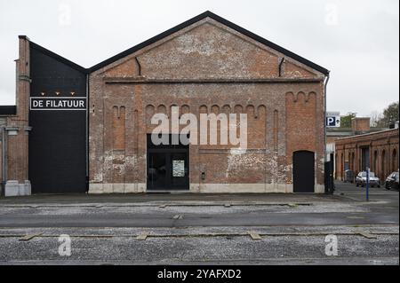 Aalst, Flämisch Brabant, Belgien, 11 02 2022, Industrieziegelstein, heute in eine Mehrzweckhalle umgewandelt, Europa Stockfoto