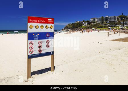 SYDNEY, AUSTRALIEN, 05. DEZEMBER 2023: Blick in Richtung Bronte Beach von einem warmen Sommertag in Sydney, New South Wales, Australien, Ozeanien Stockfoto