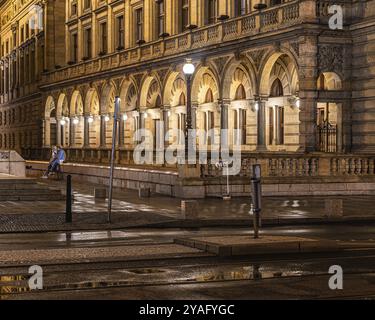 Prag, Tschechische Republik, 08 01 2020 Fassade des Nationaltheaters bei Nacht, Europa Stockfoto