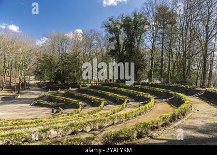 Panoramablick über die natürlichen Terrassen des Osseghem Park Stockfoto
