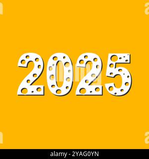 Neujahr 2025 Typografie Textnummer für Feier Neujahr Feiertag Vektor Illustration Stock Vektor