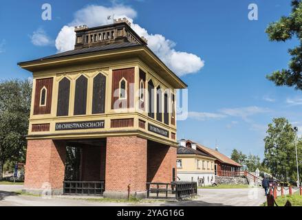 Sala Silvergruva, Vastmanlands Lan, Schweden, 08 07 2019 Haupteingang des Silberminenschachts, Europa Stockfoto