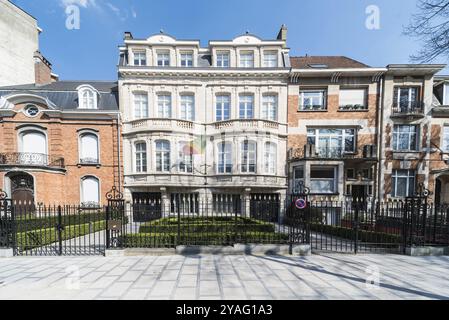 Ixelles, Brüssel/Belgien, 03 30 2019: Fassade der Botschaft der Republique du Congo, Franklin Roosevelt Avenue Stockfoto