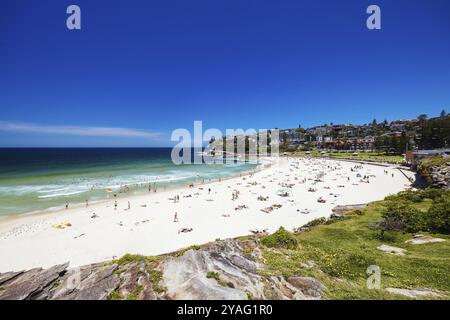 SYDNEY, AUSTRALIEN, 05. DEZEMBER 2023: Blick in Richtung Bronte Beach von einem warmen Sommertag in Sydney, New South Wales, Australien, Ozeanien Stockfoto