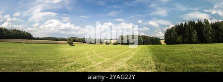 Extra großer Panoramablick über die deutsche Landschaft Stockfoto