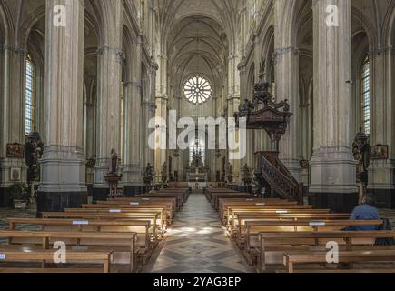 Stadtzentrum von Brüssel, Region Brüssel-Hauptstadt, Belgien, 06 20 2020 Inneres der Kirche St. Katharina, Europa Stockfoto