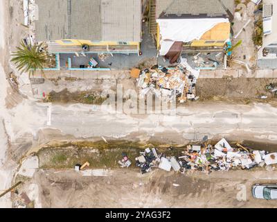 Hurrikan Milton Aftermath Stockbild aufgenommen in St. Petersburg Beach Florida 2024 Stockfoto