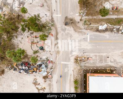 Hurrikan Milton Aftermath Stockbild aufgenommen in St. Petersburg Beach Florida 2024 Stockfoto