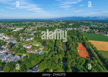 Die Kurstadt Bad Aibling in Oberbayern von oben Stockfoto