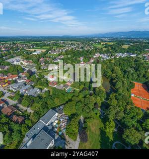 Die Kurstadt Bad Aibling in Oberbayern von oben Stockfoto