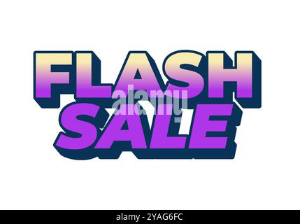 Flash-Angebot. Texteffekt-Design im 3D-Stil mit ruhigen Farben Stock Vektor