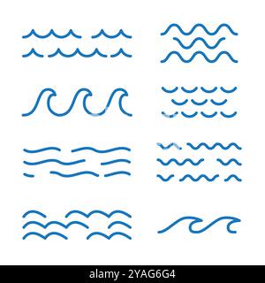 Wave-Symbol für Ozean, Fluss, Meer oder Wasser-Logo Stock Vektor