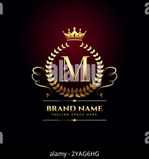 Premium und elegantes Royal M Logo Hintergrund für Business Branding Vektor Stock Vektor