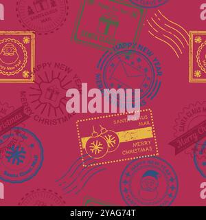 Vintage Weihnachtsstempel Muster Vektor Stock Vektor