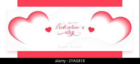 Dekorative glückliche Valentinstag Gruß Banner Design Vektor Stock Vektor