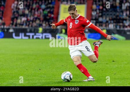 Alexander Prass während des UEFA Nations League Fußballspiels zwischen Österreich gegen Kasachstan, am Donnerstag 10. Oktober 2024 in der Raiffeisen Arena in Linz, Österreich // Alexander Prass während des Fußballspiels der UEFA Nations League zwischen Österreich und Kasachstan am Donnerstag, 10. Oktober 2024 in der Raiffeisen Arena in Linz, Österreich. - 20241010 PD23980 Credit: APA-PictureDesk/Alamy Live News Stockfoto