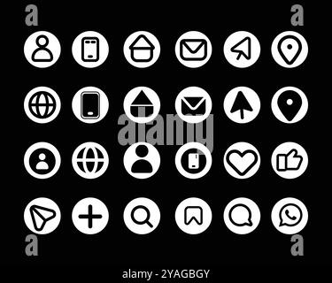 Universelle Symbole Schwarzes Symbol Set Symbol Design Set. Stock Vektor