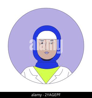 Muslimische Hijab Dame Smart Casual 2D lineare Vektor Avatar Illustration Stock Vektor