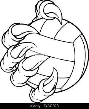 Claw Softball Baseball Ball Dragon Monster Hand Stock Vektor