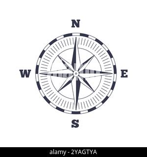 Traditionelles Zeichen der Windrose isoliert auf weiß. Vektor-EPS10-Grafik. Stock Vektor