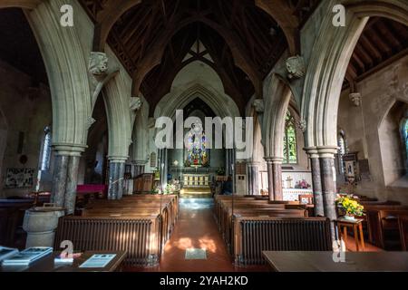 Somerset, 12. Oktober 2024: St Etheldreda's Church in West Quantoxhead, Somerset Stockfoto