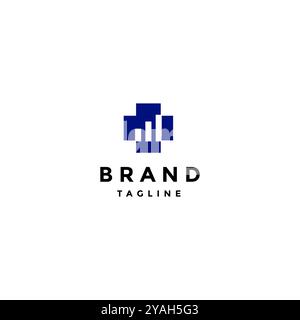 Design Des Simple Health Metrics Logos. Diagrammbalken-Symbol In Plus-Symbol-Logo-Design. Stock Vektor