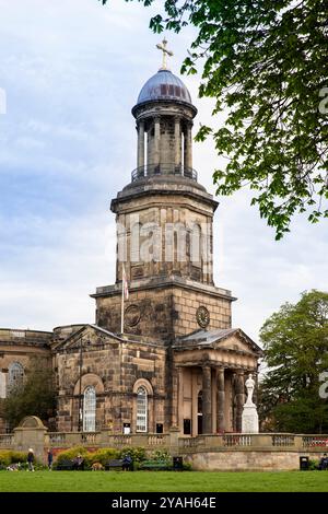 Großbritannien, England, Shropshire, Shrewsbury, St. Tschad’s Church aus Quarry Park Stockfoto