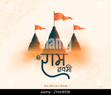 jai shree ram Navami diwas Feier Hintergrund Design Vektor Stock Vektor